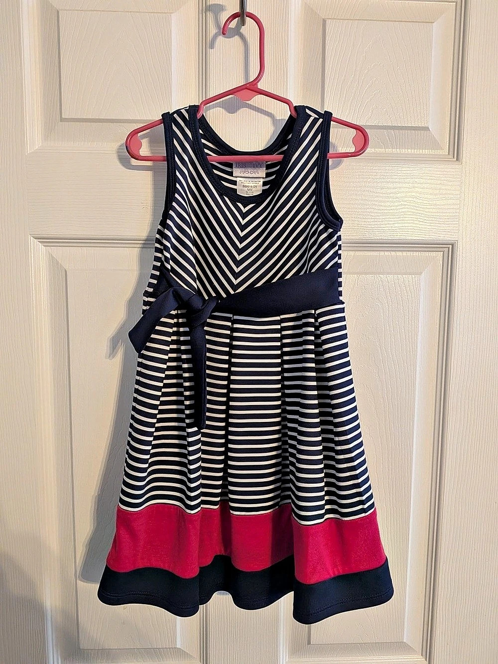 Girls Striped Dress Size 4T Like New
